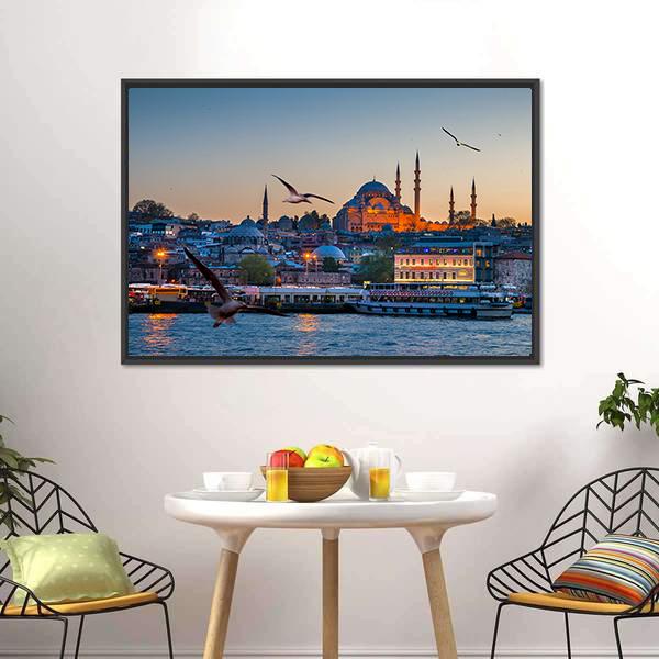 Beautiful Istanbul City Canvas Wall Art-3 Horizontal-Gallery Wrap-25" x 16"-Tiaracle
