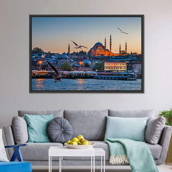 Beautiful Istanbul City Canvas Wall Art-3 Horizontal-Gallery Wrap-25" x 16"-Tiaracle