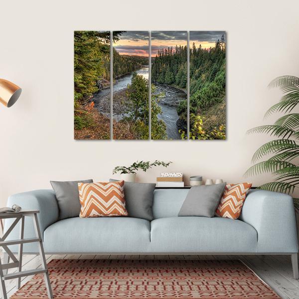 Kakabeka Falls Canvas Wall Art-4 Horizontal-Gallery Wrap-34" x 24"-Tiaracle
