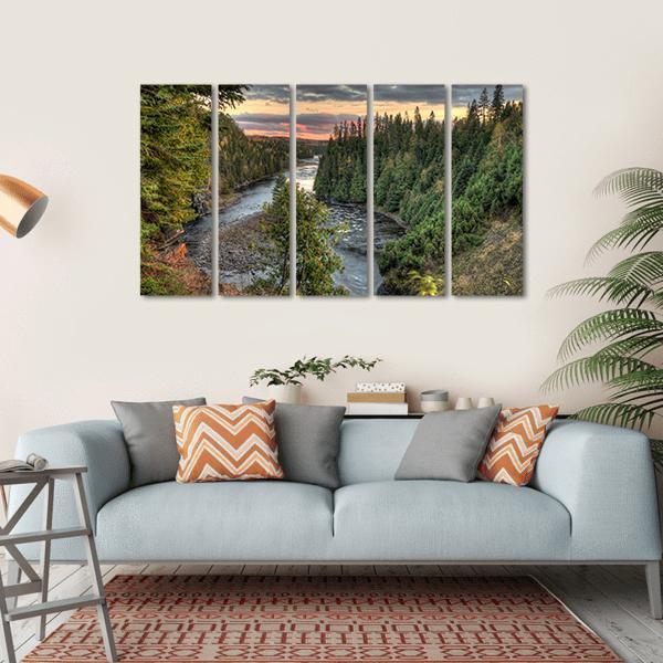 Kakabeka Falls Canvas Wall Art-5 Horizontal-Gallery Wrap-22" x 12"-Tiaracle