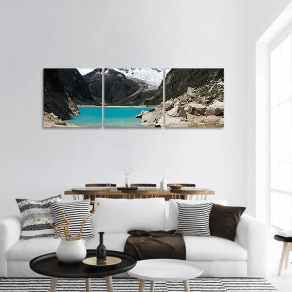 Humantay Lake Peru Panoramic Canvas Wall Art-3 Piece-25" x 08"-Tiaracle