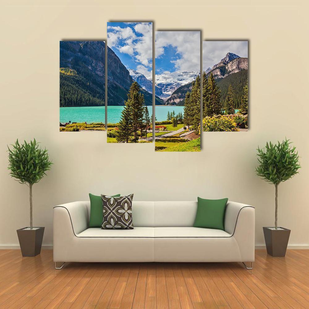 Beautiful Lake Louise Canvas Wall Art-4 Pop-Gallery Wrap-50" x 32"-Tiaracle