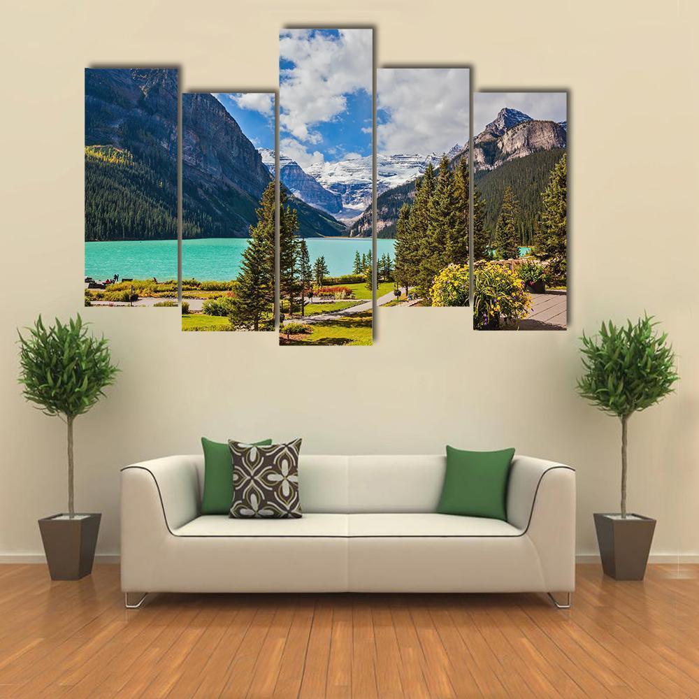 Beautiful Lake Louise Canvas Wall Art-5 Pop-Gallery Wrap-47" x 32"-Tiaracle