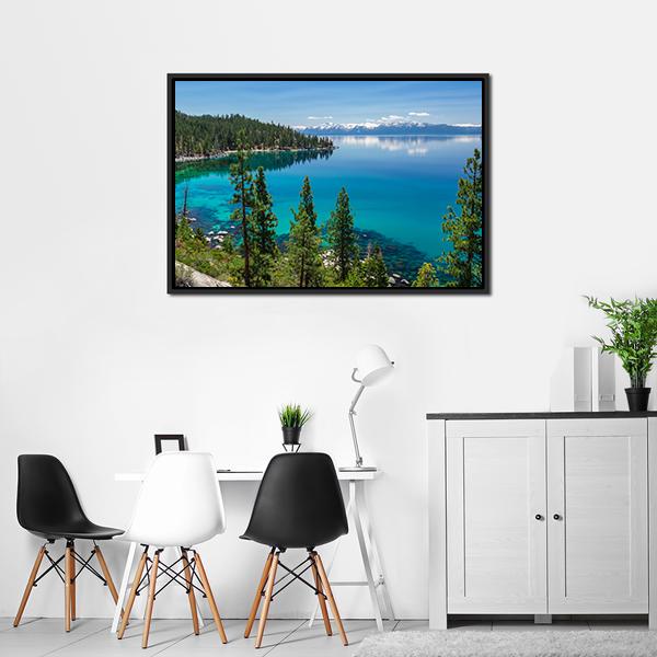 Beautiful Lake Tahoe Canvas Wall Art-5 Horizontal-Gallery Wrap-22" x 12"-Tiaracle