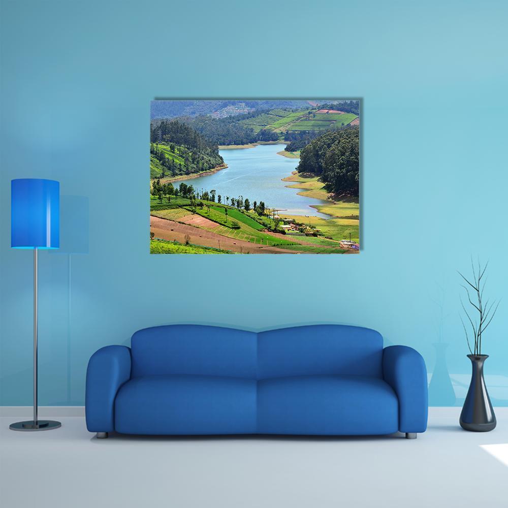 Beautiful Lake View Canvas Wall Art-1 Piece-Gallery Wrap-48" x 32"-Tiaracle