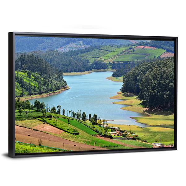 Beautiful Lake View Panoramic Canvas Wall Art-1 Piece-36" x 12"-Tiaracle