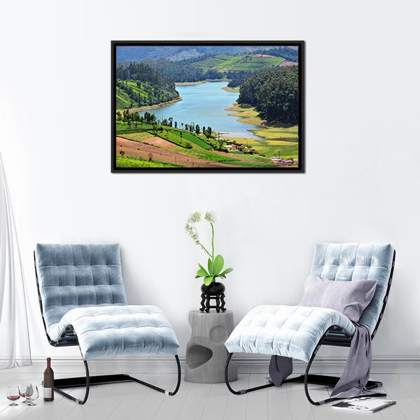 Beautiful Lake View Panoramic Canvas Wall Art-1 Piece-36" x 12"-Tiaracle