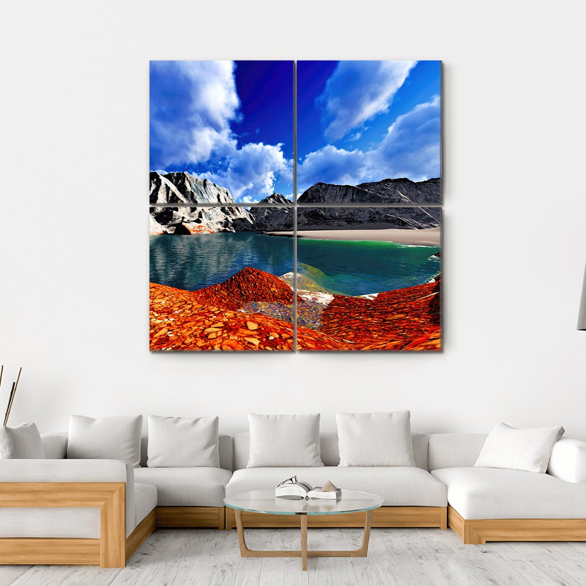 Beautiful Landscape Canvas Wall Art-4 Square-Gallery Wrap-17" x 17"-Tiaracle