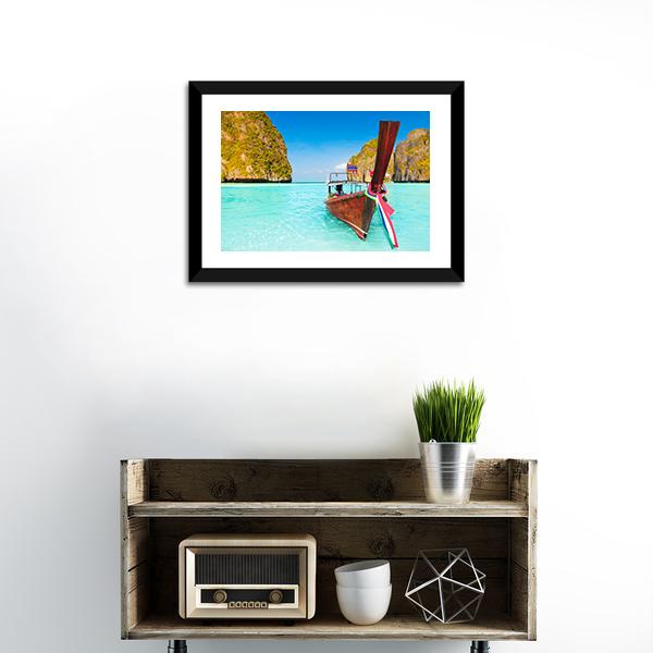 Beautiful Maya Bay Canvas Wall Art-1 Piece-Framed Print-20" x 16"-Tiaracle
