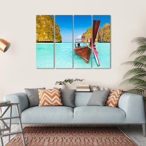 Beautiful Maya Bay Canvas Wall Art-4 Horizontal-Gallery Wrap-34" x 24"-Tiaracle