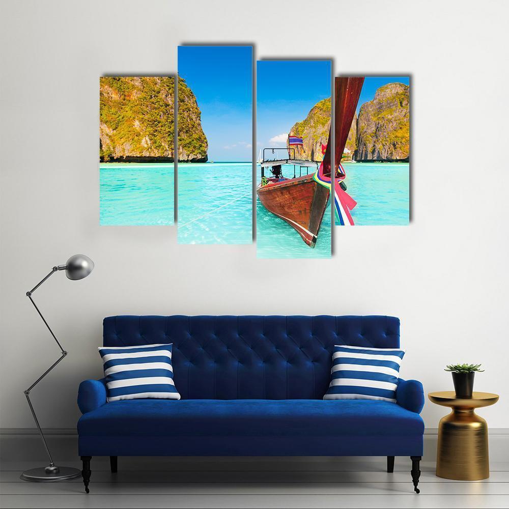 Beautiful Maya Bay Canvas Wall Art-4 Pop-Gallery Wrap-50" x 32"-Tiaracle