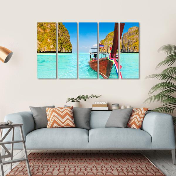Beautiful Maya Bay Canvas Wall Art-5 Horizontal-Gallery Wrap-22" x 12"-Tiaracle