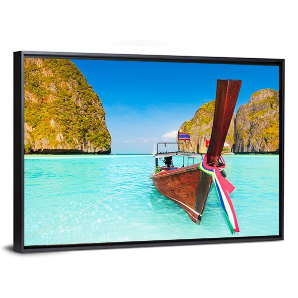 Beautiful Maya Bay Canvas Wall Art-5 Horizontal-Gallery Wrap-22" x 12"-Tiaracle