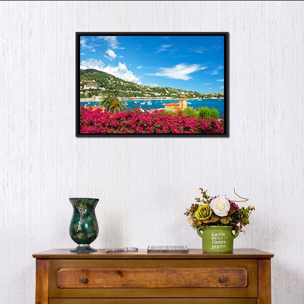 Beautiful Mediterranean Landscape Canvas Wall Art-1 Piece-Floating Frame-24" x 16"-Tiaracle