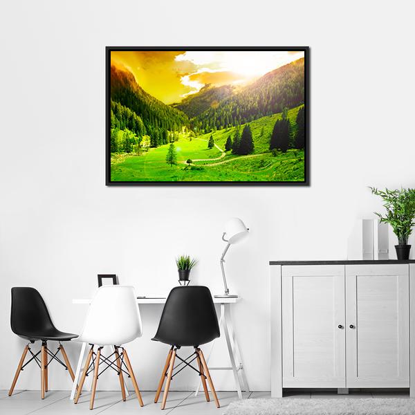 Beautiful Mountain Landscape Canvas Wall Art-3 Horizontal-Gallery Wrap-25" x 16"-Tiaracle