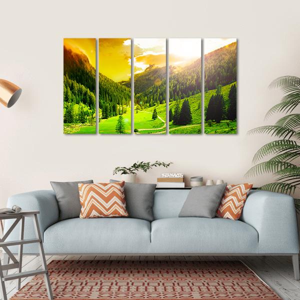 Beautiful Mountain Landscape Canvas Wall Art-5 Horizontal-Gallery Wrap-22" x 12"-Tiaracle