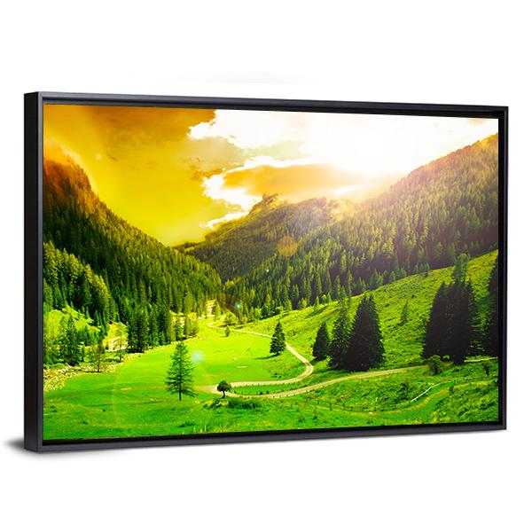 Beautiful Mountain Landscape Canvas Wall Art-5 Horizontal-Gallery Wrap-22" x 12"-Tiaracle