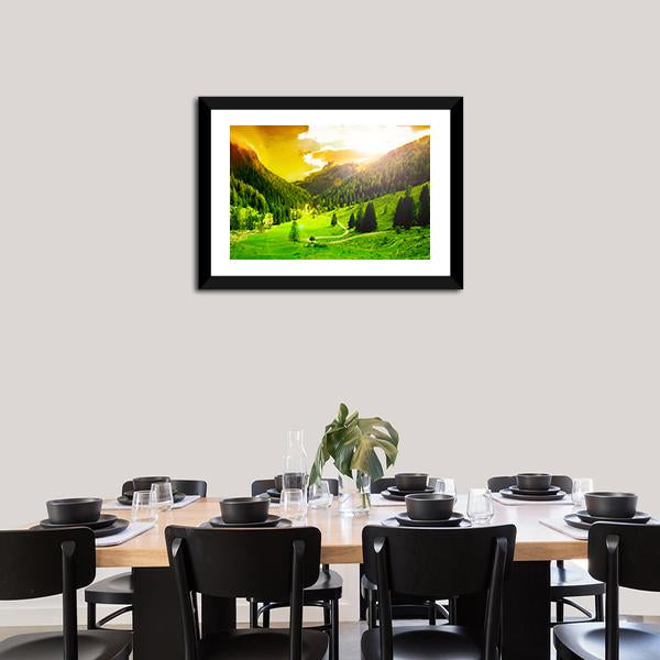 Beautiful Mountain Landscape Canvas Wall Art-5 Horizontal-Gallery Wrap-22" x 12"-Tiaracle