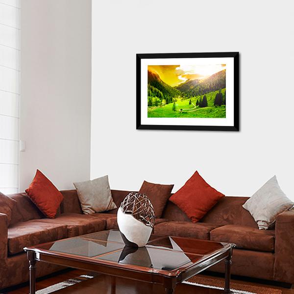 Beautiful Mountain Landscape Canvas Wall Art-5 Horizontal-Gallery Wrap-22" x 12"-Tiaracle