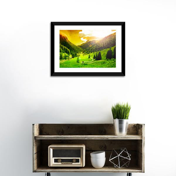 Beautiful Mountain Landscape Canvas Wall Art-1 Piece-Framed Print-20" x 16"-Tiaracle