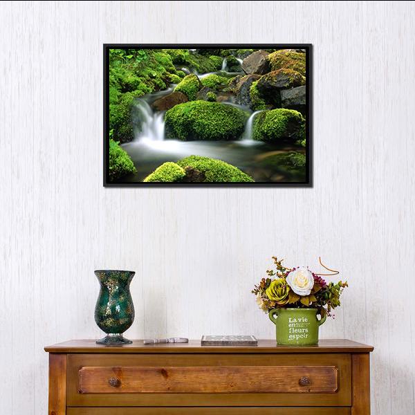 Beautiful Mountain Stream Canvas Wall Art-5 Horizontal-Gallery Wrap-22" x 12"-Tiaracle