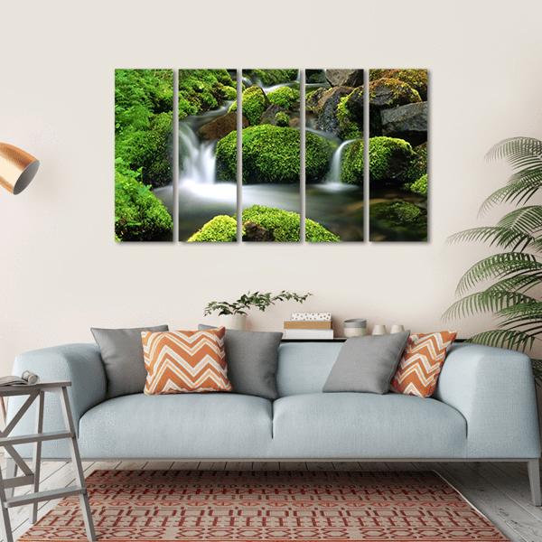 Beautiful Mountain Stream Canvas Wall Art-5 Horizontal-Gallery Wrap-22" x 12"-Tiaracle
