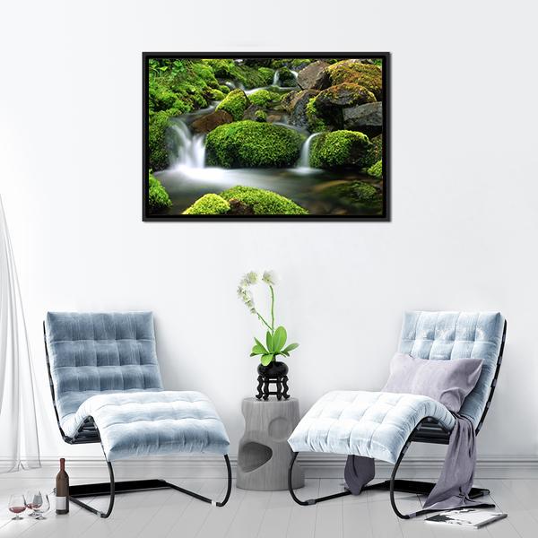 Beautiful Mountain Stream Canvas Wall Art-5 Horizontal-Gallery Wrap-22" x 12"-Tiaracle