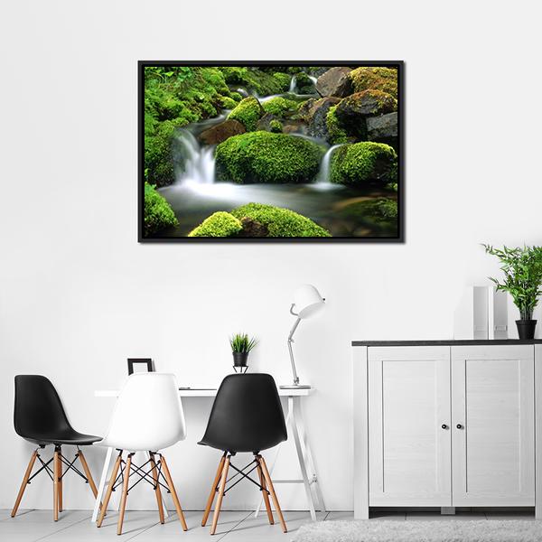 Beautiful Mountain Stream Canvas Wall Art-5 Horizontal-Gallery Wrap-22" x 12"-Tiaracle