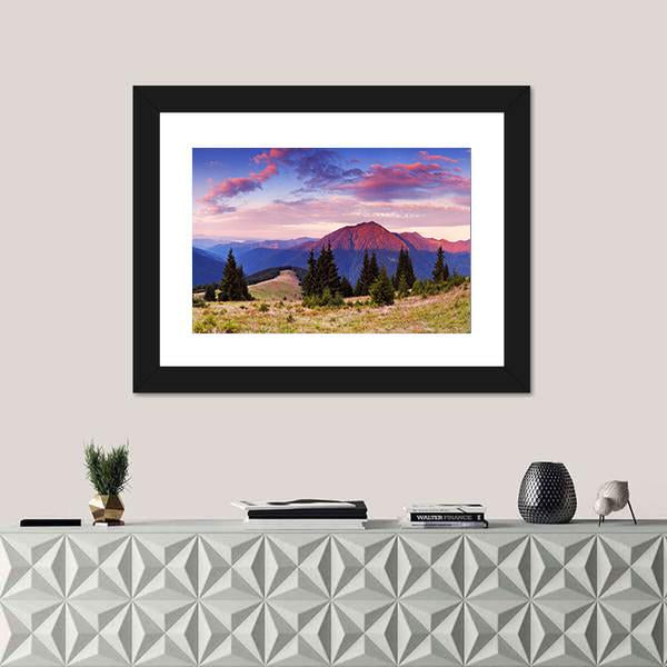 Beautiful Mountain Valley Canvas Wall Art-1 Piece-Framed Print-20" x 16"-Tiaracle