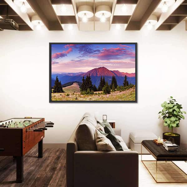 Beautiful Mountain Valley Canvas Wall Art-5 Horizontal-Gallery Wrap-22" x 12"-Tiaracle