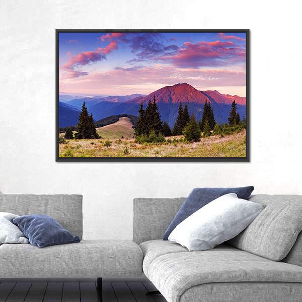 Beautiful Mountain Valley Canvas Wall Art-5 Horizontal-Gallery Wrap-22" x 12"-Tiaracle