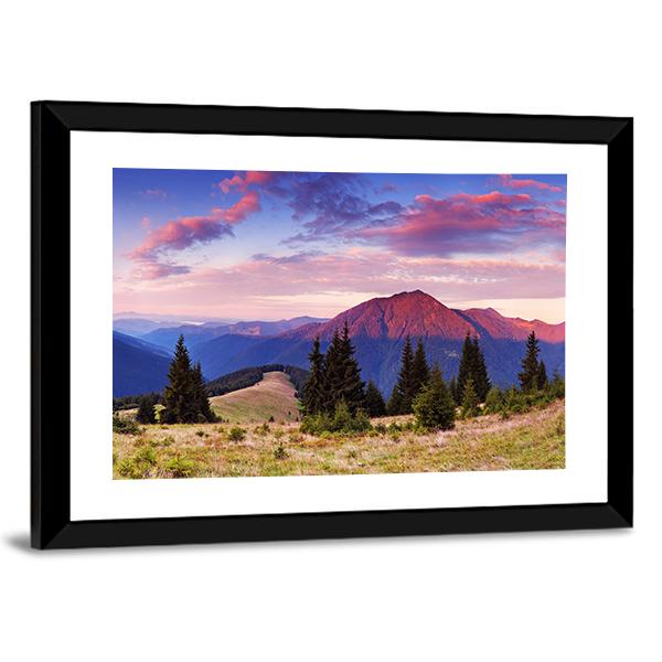 Beautiful Mountain Valley Canvas Wall Art-5 Horizontal-Gallery Wrap-22" x 12"-Tiaracle