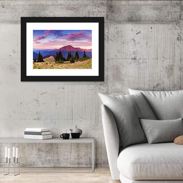Beautiful Mountain Valley Canvas Wall Art-5 Horizontal-Gallery Wrap-22" x 12"-Tiaracle
