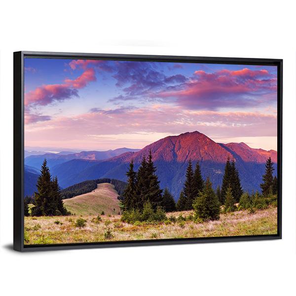 Beautiful Mountain Valley Canvas Wall Art-5 Horizontal-Gallery Wrap-22" x 12"-Tiaracle