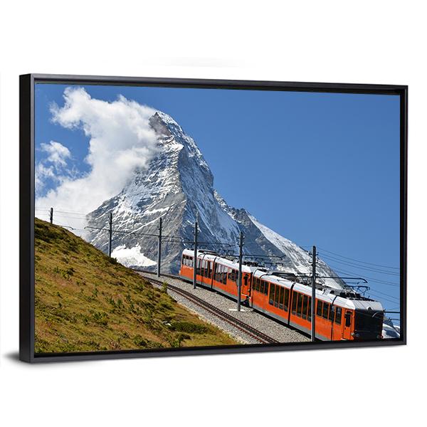 Beautiful Railway Track Switzerland Canvas Wall Art-3 Horizontal-Gallery Wrap-25" x 16"-Tiaracle