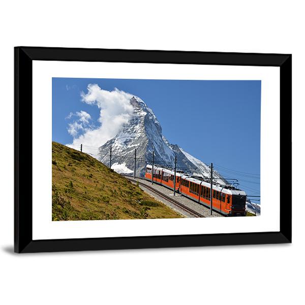 Beautiful Railway Track Switzerland Canvas Wall Art-3 Horizontal-Gallery Wrap-25" x 16"-Tiaracle