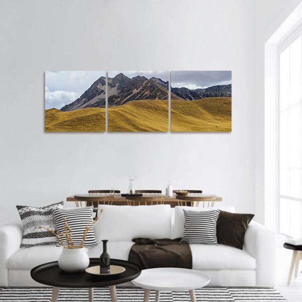 Rocks & Mountain US Panoramic Canvas Wall Art-3 Piece-25" x 08"-Tiaracle