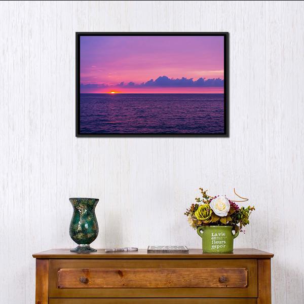 Beautiful Scene In Hawaii Canvas Wall Art-1 Piece-Floating Frame-24" x 16"-Tiaracle