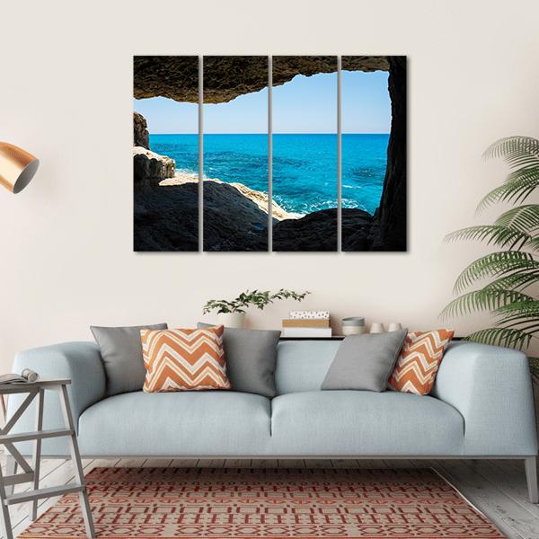 Beautiful Sea Caves Canvas Wall Art-4 Horizontal-Gallery Wrap-34" x 24"-Tiaracle
