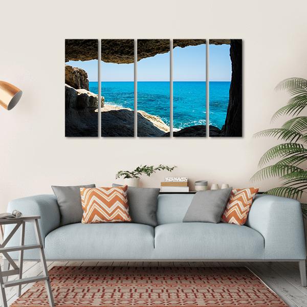 Beautiful Sea Caves Canvas Wall Art-5 Horizontal-Gallery Wrap-22" x 12"-Tiaracle