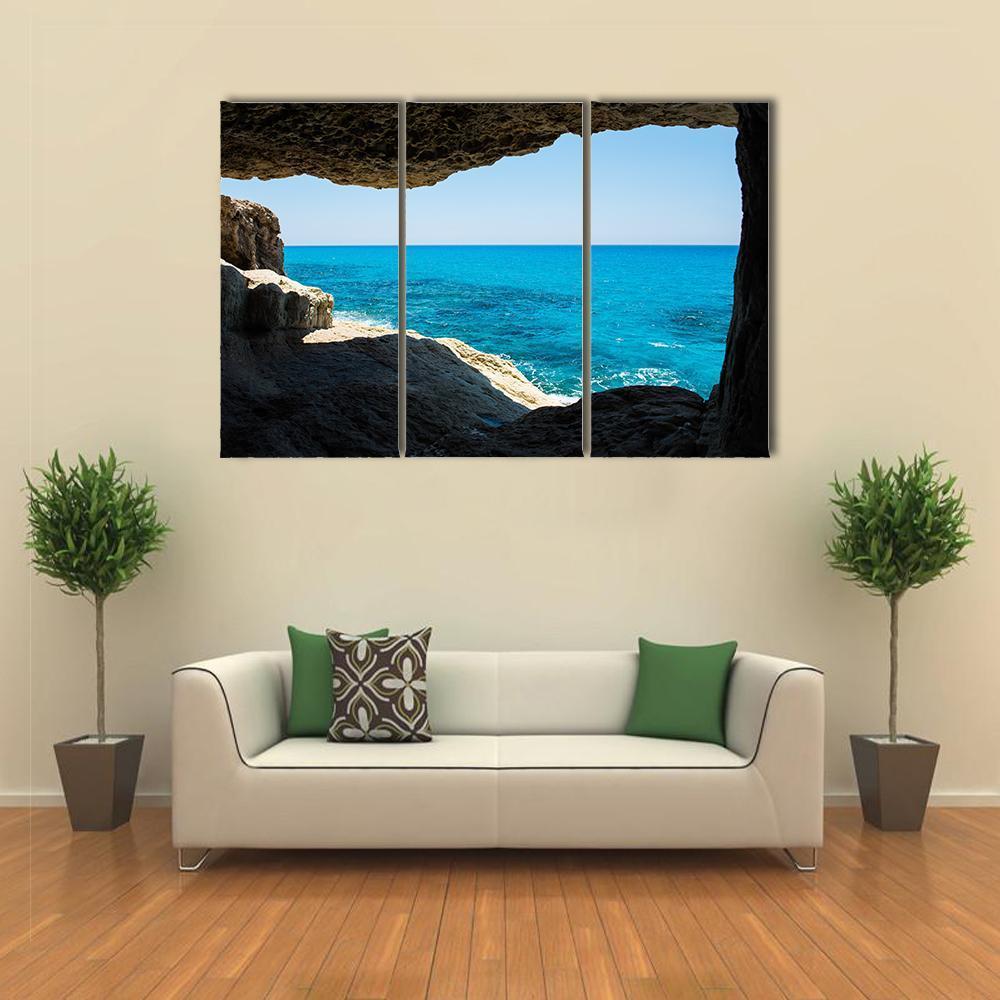 Beautiful Sea Caves Canvas Wall Art-3 Horizontal-Gallery Wrap-37" x 24"-Tiaracle
