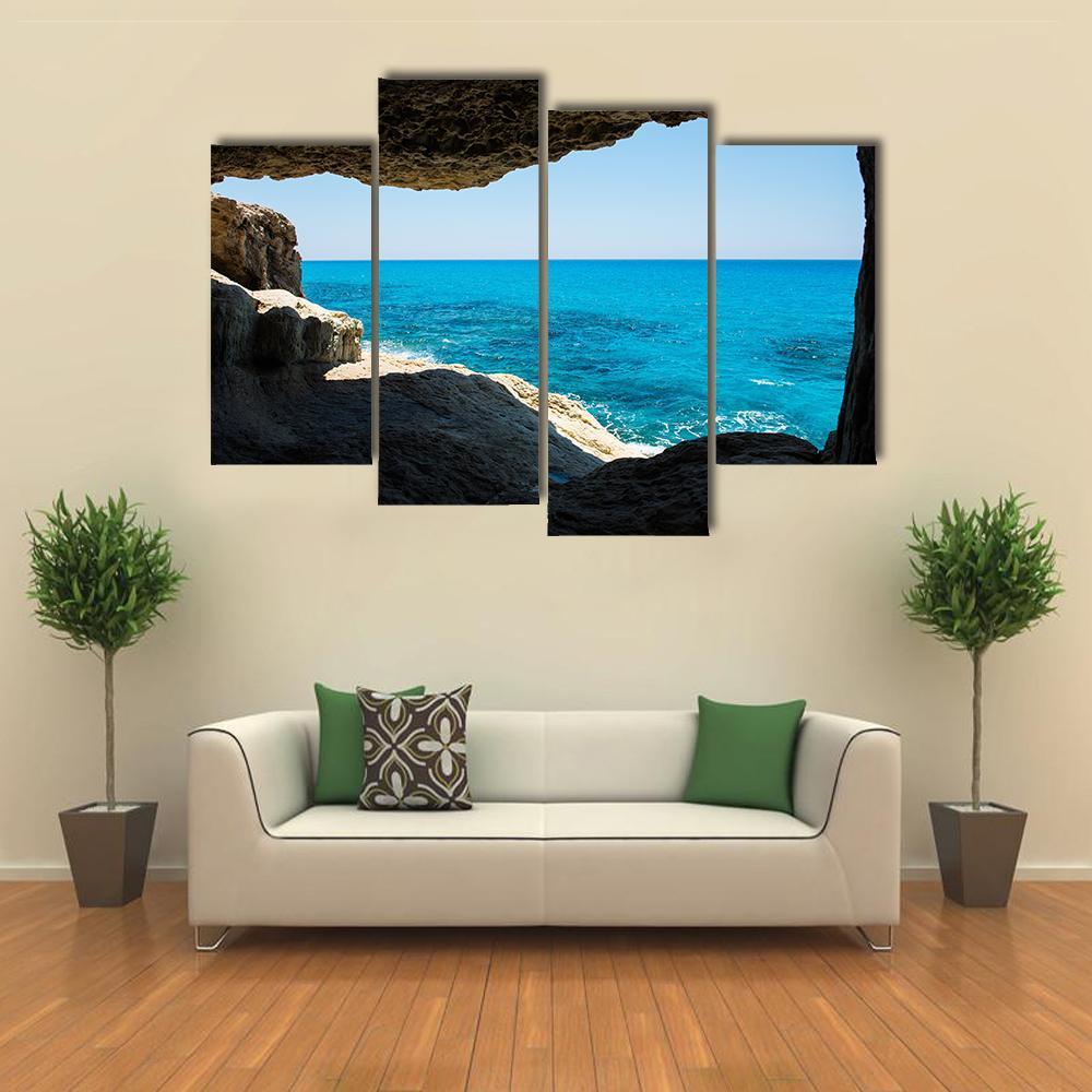 Beautiful Sea Caves Canvas Wall Art-4 Pop-Gallery Wrap-50" x 32"-Tiaracle