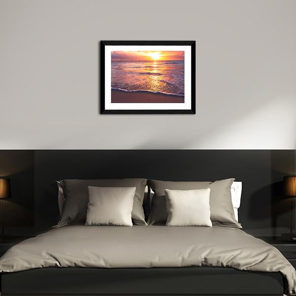 Beautiful Sea Sunset Canvas Wall Art-3 Horizontal-Gallery Wrap-25" x 16"-Tiaracle