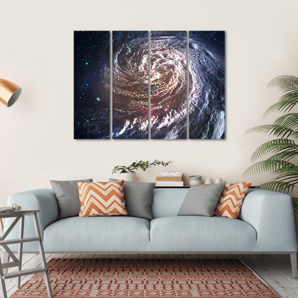 Beautiful Spiral Galaxy In Deep Space Canvas Wall Art-4 Horizontal-Gallery Wrap-34" x 24"-Tiaracle