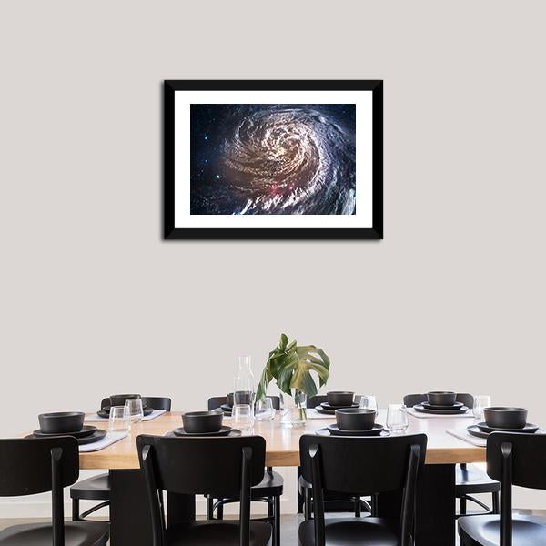 Beautiful Spiral Galaxy In Deep Space Canvas Wall Art-5 Horizontal-Gallery Wrap-22" x 12"-Tiaracle