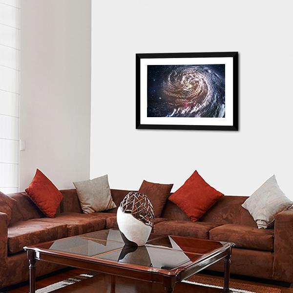 Beautiful Spiral Galaxy In Deep Space Canvas Wall Art-5 Horizontal-Gallery Wrap-22" x 12"-Tiaracle