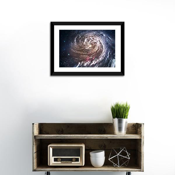 Beautiful Spiral Galaxy In Deep Space Canvas Wall Art-1 Piece-Framed Print-20" x 16"-Tiaracle