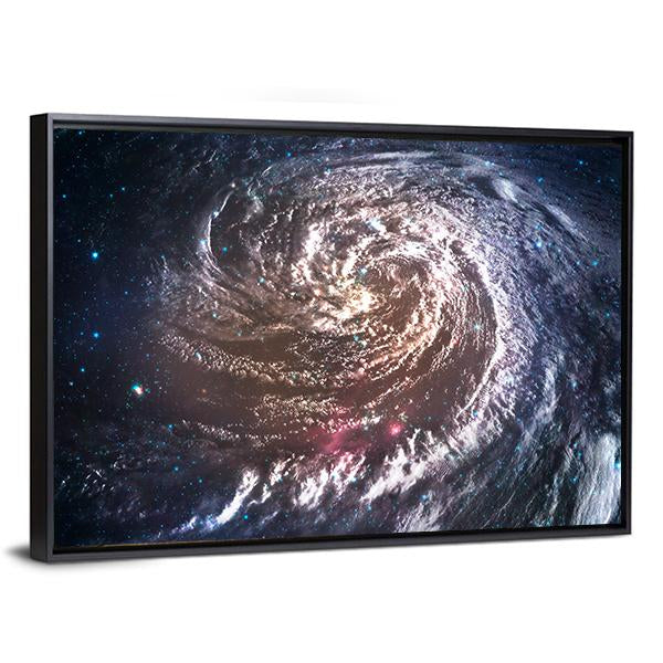 Beautiful Spiral Galaxy In Deep Space Canvas Wall Art-3 Horizontal-Gallery Wrap-25" x 16"-Tiaracle
