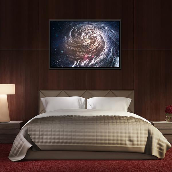 Beautiful Spiral Galaxy In Deep Space Canvas Wall Art-3 Horizontal-Gallery Wrap-25" x 16"-Tiaracle