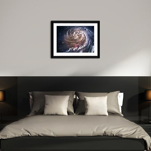 Beautiful Spiral Galaxy In Deep Space Canvas Wall Art-3 Horizontal-Gallery Wrap-25" x 16"-Tiaracle